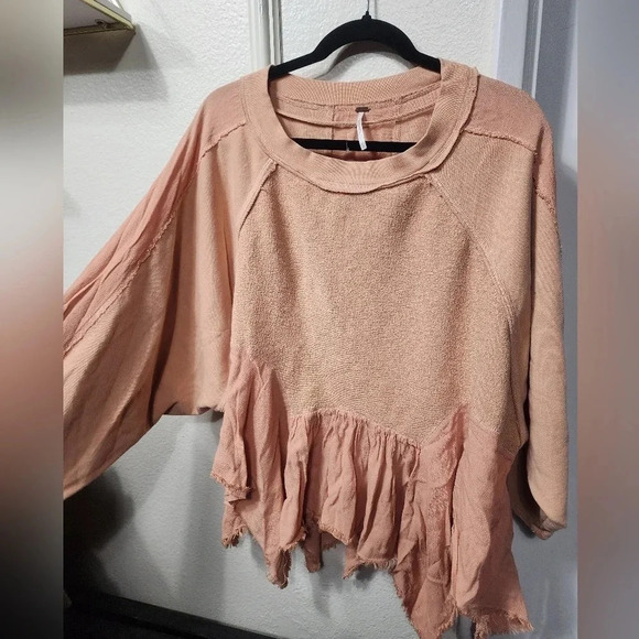 Free People "Gold Duster" Sweatshirt Size XS Oversized Summer Boho Festival - Picture 4 of 7